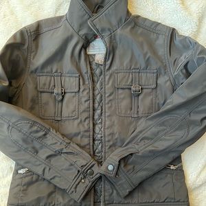 Eddie Bauer Winteredge Black Moto Jacket Coat Zip Pockets Size M